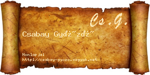 Csabay Győző névjegykártya